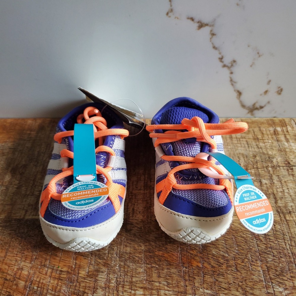 Adidas Shoes Toddler 3K Purple Orange Boat Lace I Outdoor Water Sneakers B44372